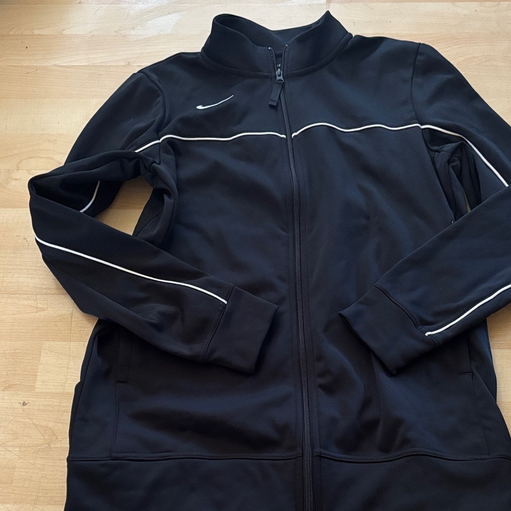 Nike Black Track Jacket with White Piping